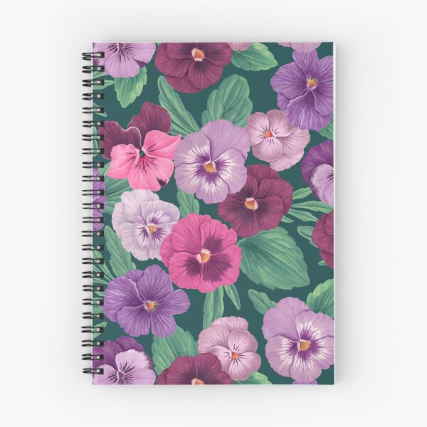 Item preview, Colorful pansies on dark greenish blue designed and sold by Katerina Mitkova Kirilova.