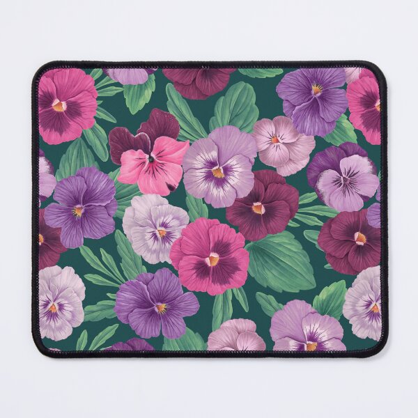Item preview, Colorful pansies on dark greenish blue designed and sold by Katerina Mitkova Kirilova.
