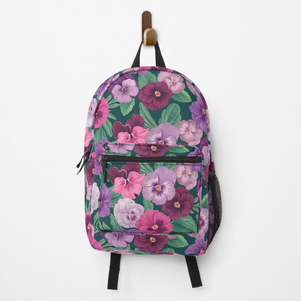 Item preview, Colorful pansies on dark greenish blue designed and sold by Katerina Mitkova Kirilova.