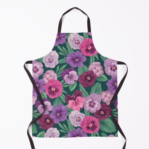 Item preview, Colorful pansies on dark greenish blue designed and sold by Katerina Mitkova Kirilova.