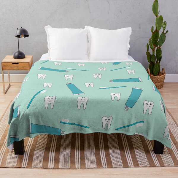 Item preview, Cute Tooth Teal Mint Toothpaste Toothbrush Pattern designed and sold by idovedesign.