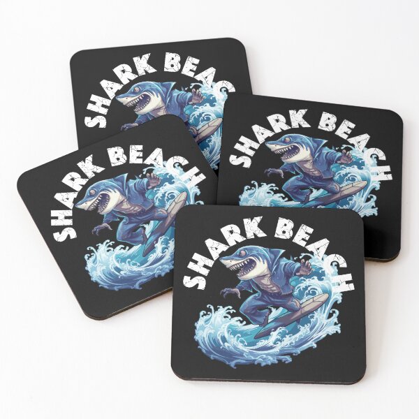Item preview, Shark Surfing - Shark Beach (White Lettering) designed and sold by VelvetRoom.