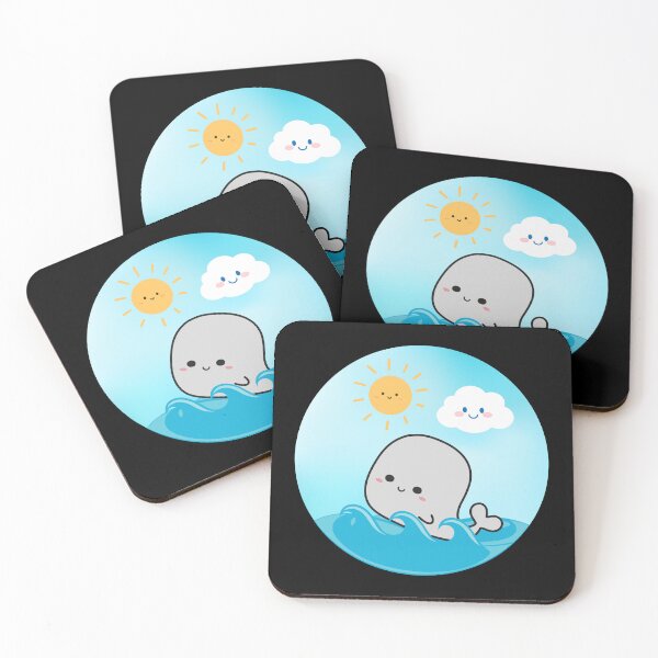 Item preview, Cute Beluga Whale Swimming Cartoon Illustration designed and sold by kuremureDesign.