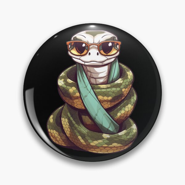 Artikelvorschau, Cooler Python mit Schal und Brille (Schwarz) entworfen und verkauft von vasetti-press.