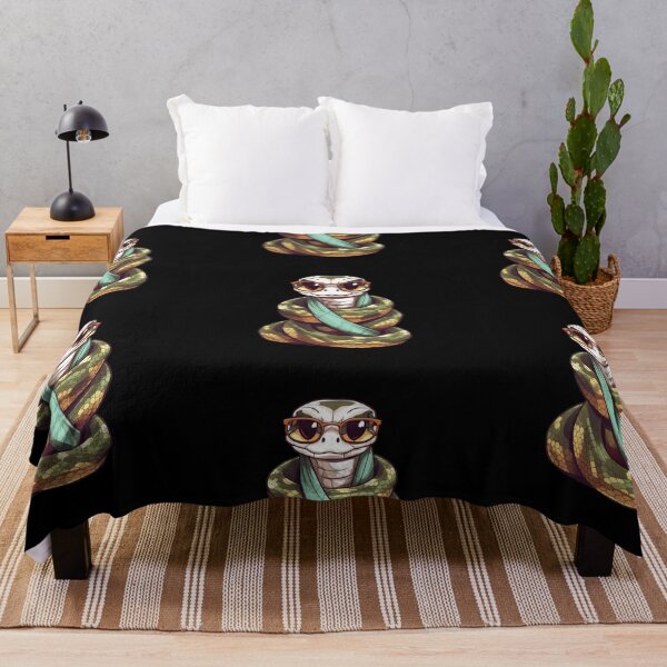 Item preview, Cool Python with Scarf & Glasses (Black) designed and sold by vasetti-press.