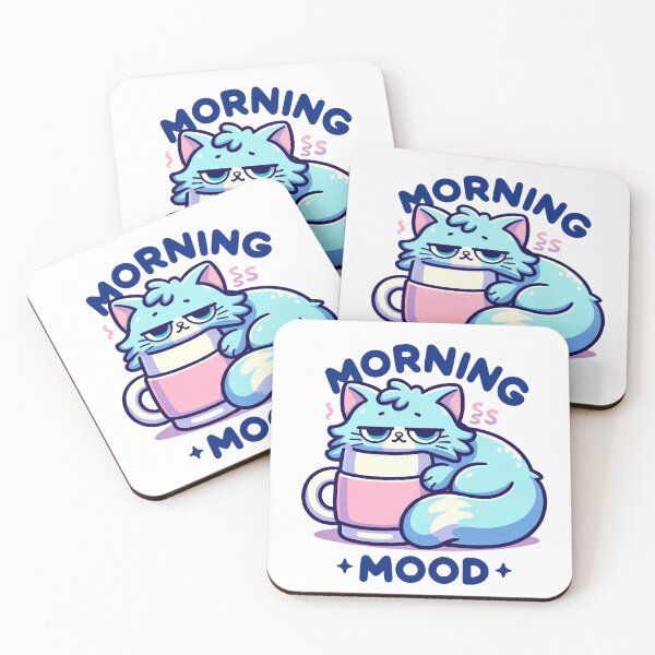 Item preview, Morning Mood, a cat lovers morning dilemma designed and sold by RuyaFab.