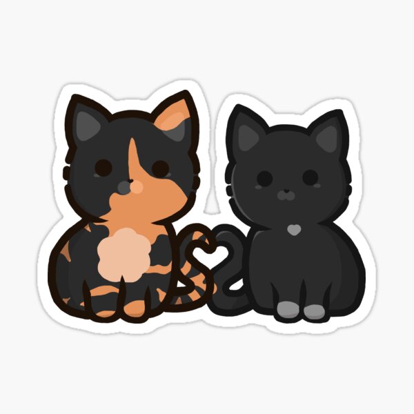 Item preview, Cat Couple- tortoiseshell and black designed and sold by Biszkompt.
