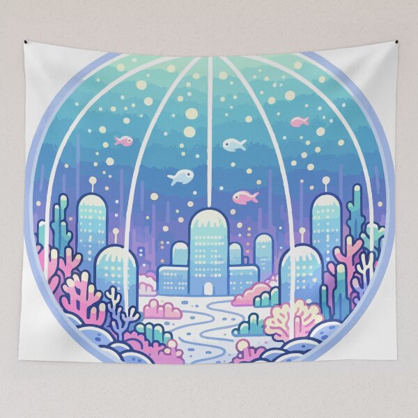 Item preview, Underwater Cityscape Domescape with Colorful Marine Lif designed and sold by OniumEth.
