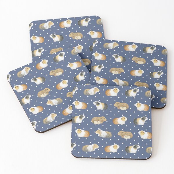 Item preview, Guinea Pigs Rows and Swiss Dot on french navy pattern designed and sold by HazelFisher.
