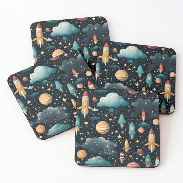 Item preview, Galactic Voyage Rockets and Planets Pattern designed and sold by Purr- Paradise.