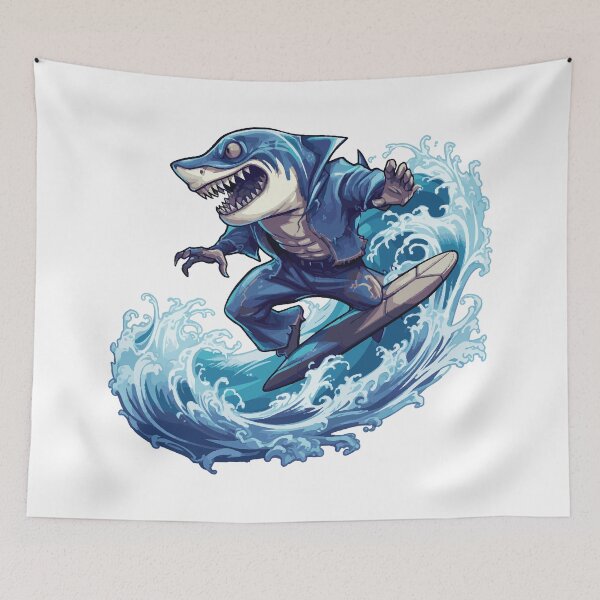 Item preview, Shark Surfing - Shark Beach designed and sold by VelvetRoom.