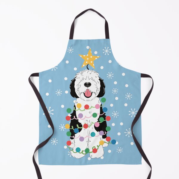 Artikelvorschau, Schwarz-weißer Sheepadoodle-Weihnachtsbaum 5 entworfen und verkauft von Lulupainting.