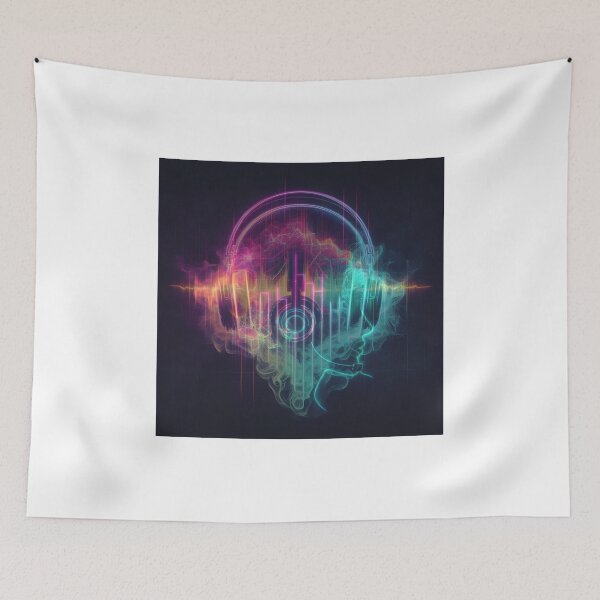 Item preview, Headset Waves of Neon designed and sold by DesignVibesHub.