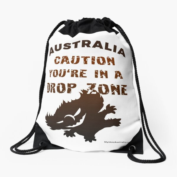 Australia Caution Drop Bear Zone Drawstring Bag