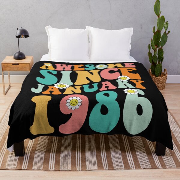 Item preview, Awesome Since January 1986 | Made In 1986 | Retro Groovy Birthday designed and sold by Christina-grich.