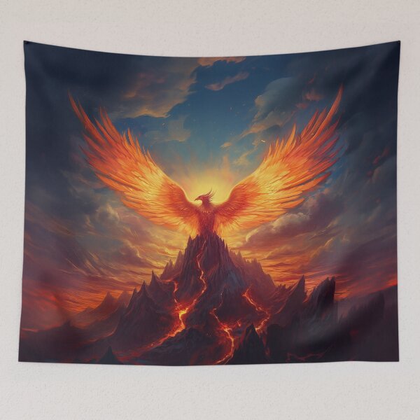 Item preview, Phoenix rising from the ashes on Monster Mountain  designed and sold by MonsterMountain.