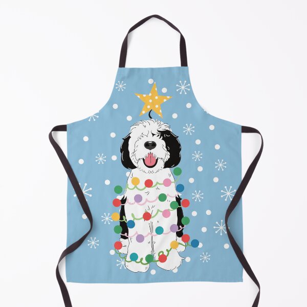 Artikelvorschau, Schwarz-weißer Sheepadoodle-Weihnachtsbaum 6 entworfen und verkauft von Lulupainting.
