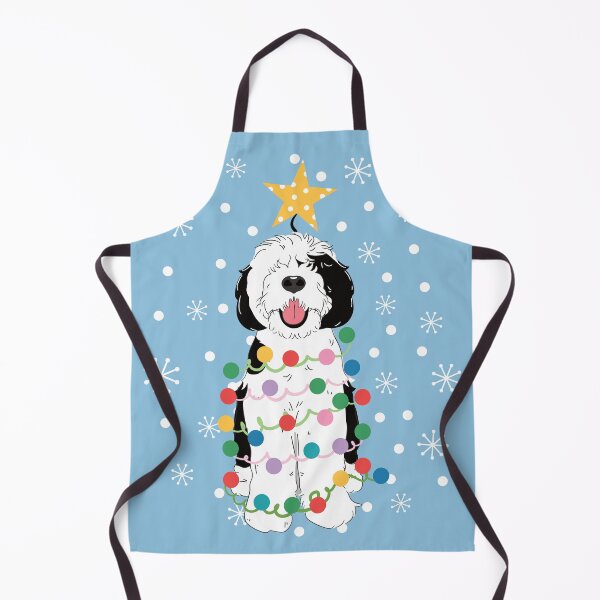 Artikelvorschau, Schwarz-weißer Sheepadoodle-Weihnachtsbaum 7 entworfen und verkauft von Lulupainting.