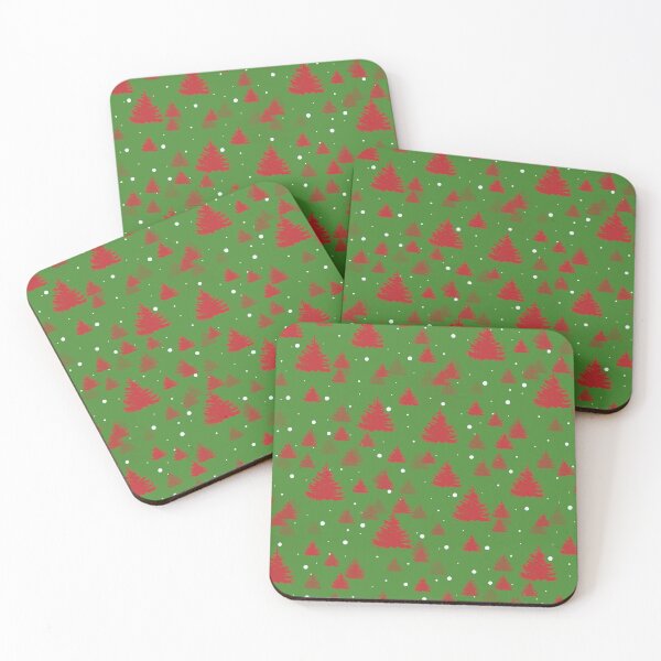 Item preview, Red and green Pine tree repeated pattern for Christmas  designed and sold by Tanuja  Sharma.