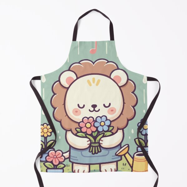 Item preview, Cheerful Gardening Lion with Melodic Raindrops Art designed and sold by OniumEth.