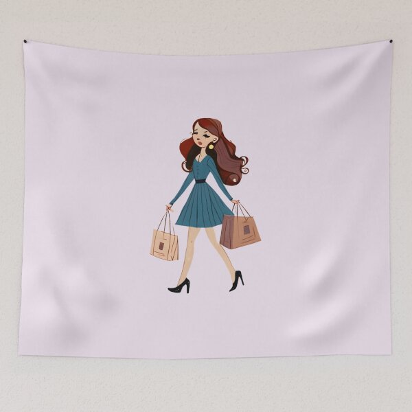 Item preview, shopaholic shopping girl designed and sold by AP.