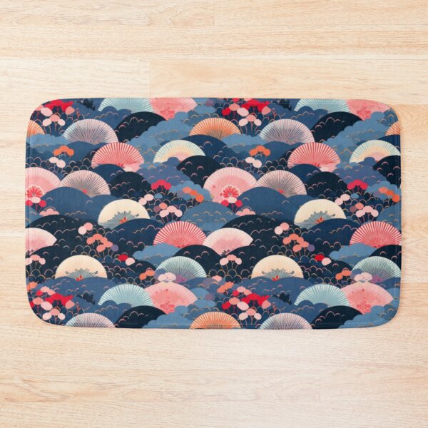 Item preview, Japanese kimono pattern: fans and flowers - Pastel color seamless textile pattern designed and sold by Onigokko.
