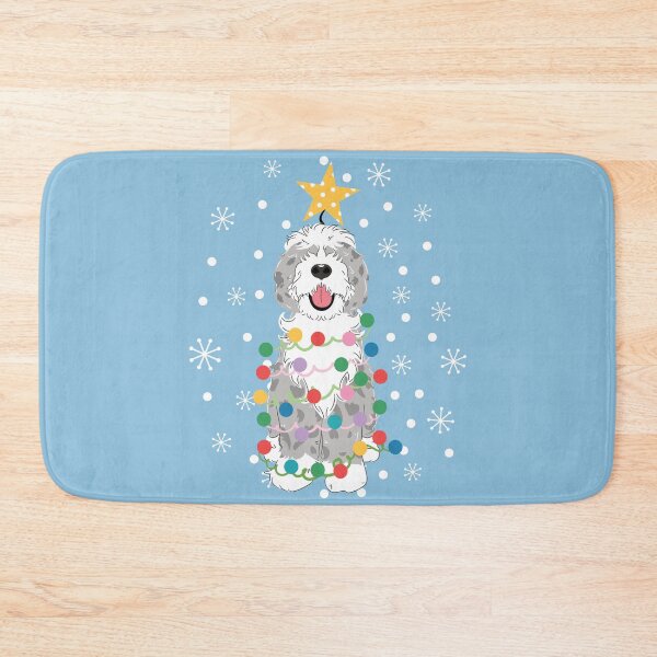 Item preview, Blue Merle Sheepadoodle Christmas Tree 1 designed and sold by Lulupainting.