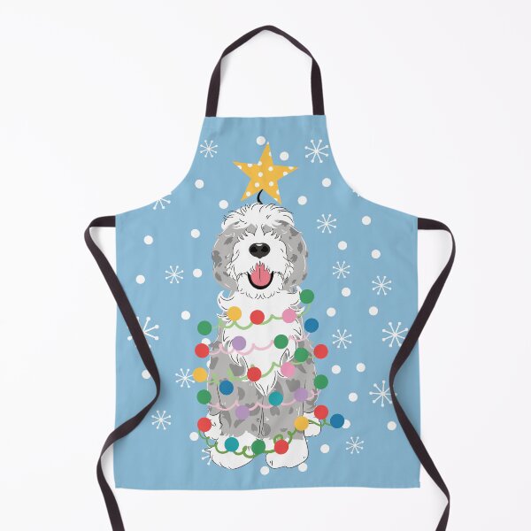 Item preview, Blue Merle Sheepadoodle Christmas Tree 1 designed and sold by Lulupainting.