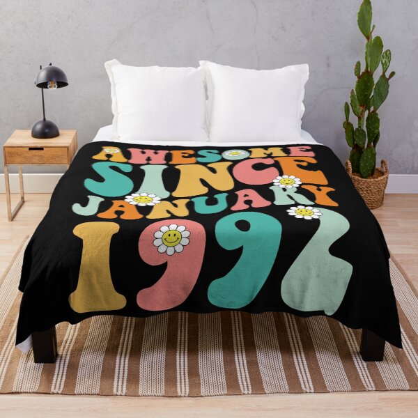 Item preview, Awesome Since January 1992 | Made In 1992 | Retro Groovy Birthday designed and sold by Christina-grich.