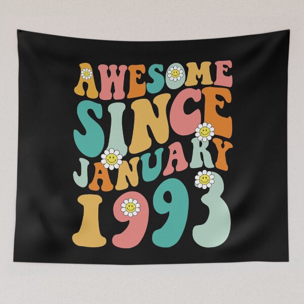 Item preview, Awesome Since January 1993 | Made In 1993 | Retro Groovy Birthday designed and sold by Christina-grich.