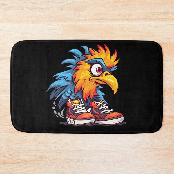 Item preview, Funny cartoon colorful rooster in sneakers designed and sold by WallGemsArt.