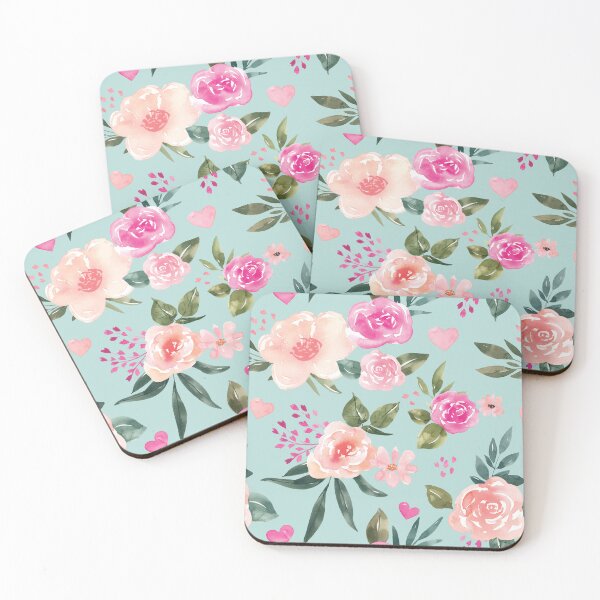 Item preview, Pink and Blue Sweetheart Floral designed and sold by cateandrainn.