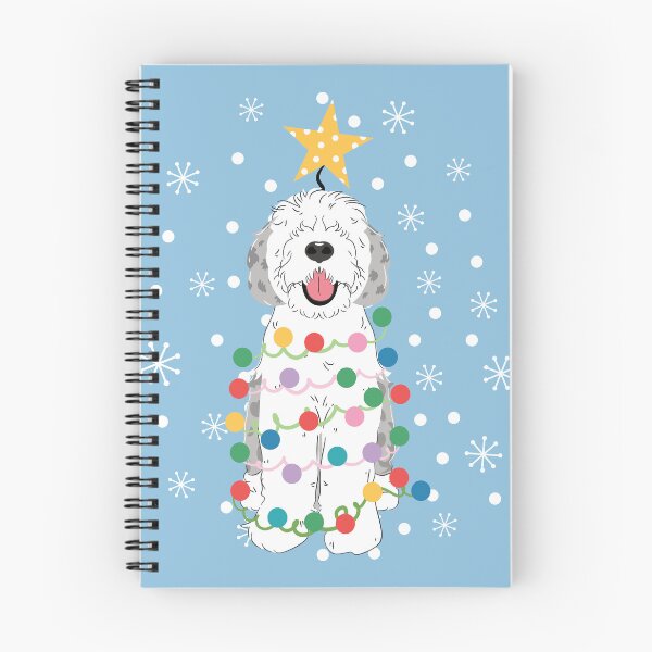 Item preview, Blue Merle Sheepadoodle Christmas Tree 2 designed and sold by Lulupainting.