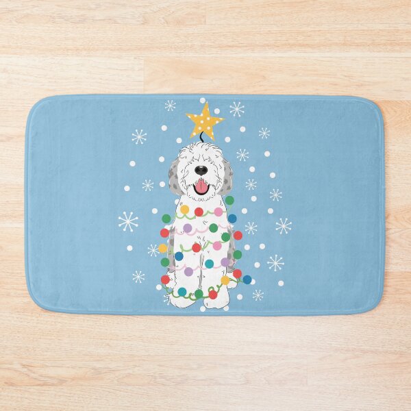 Item preview, Blue Merle Sheepadoodle Christmas Tree 2 designed and sold by Lulupainting.