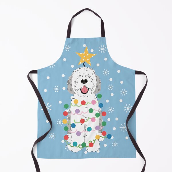 Item preview, Blue Merle Sheepadoodle Christmas Tree 2 designed and sold by Lulupainting.