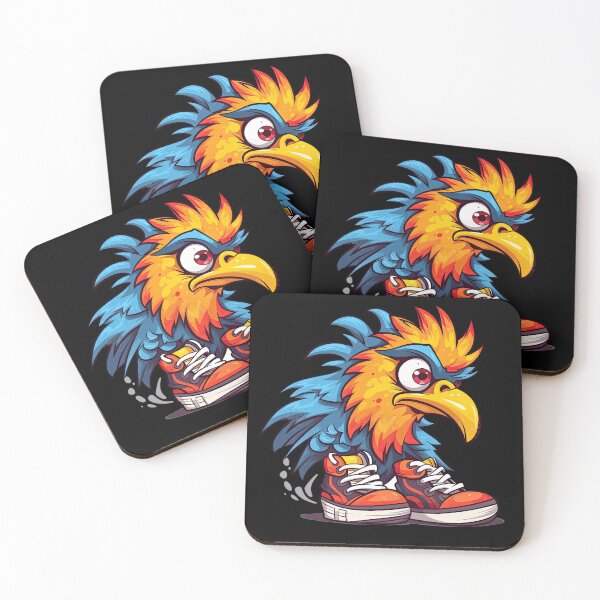 Item preview, Funny cartoon colorful rooster in sneakers designed and sold by WallGemsArt.
