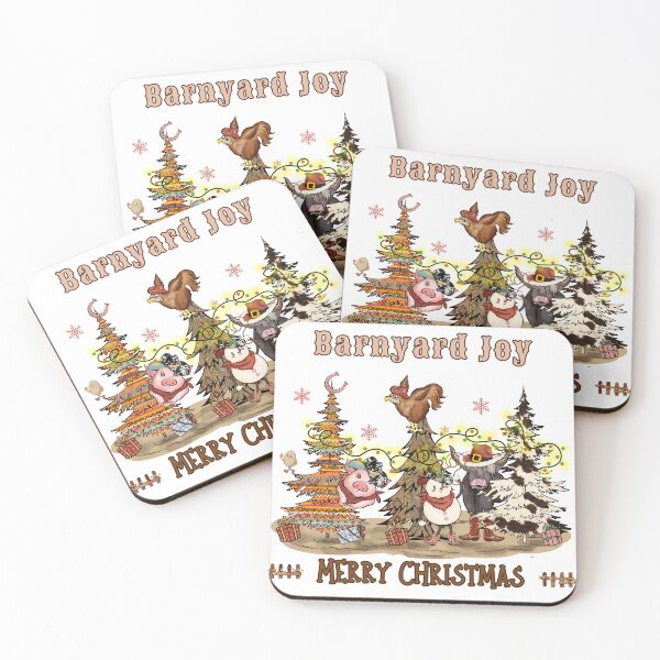 Item preview, Barnyard Joy Farm Christmas Design with Cute Farm Animals designed and sold by CheekyChimpCo.