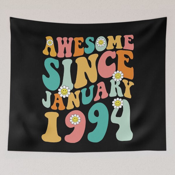 Item preview, Awesome Since January 1994 | Made In 1994 | Retro Groovy Birthday designed and sold by Christina-grich.