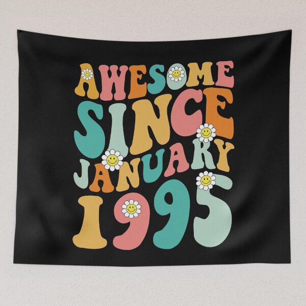 Item preview, Awesome Since January 1995 | Made In 1995 | Retro Groovy Birthday designed and sold by Christina-grich.