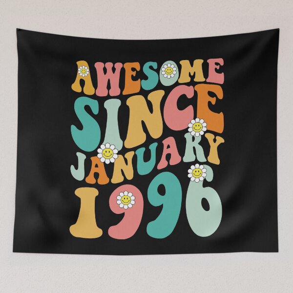 Item preview, Awesome Since January 1996 | Made In 1996 | Retro Groovy Birthday designed and sold by Christina-grich.