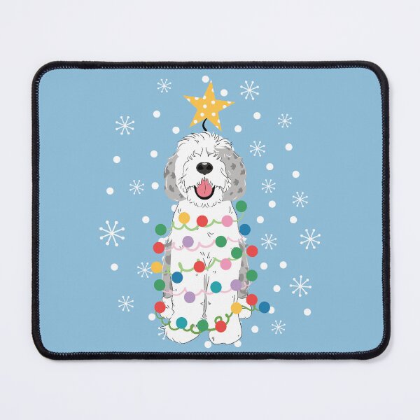 Item preview, Blue Merle Sheepadoodle Christmas Tree 3 designed and sold by Lulupainting.