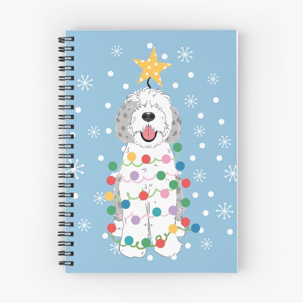 Item preview, Blue Merle Sheepadoodle Christmas Tree 4 designed and sold by Lulupainting.