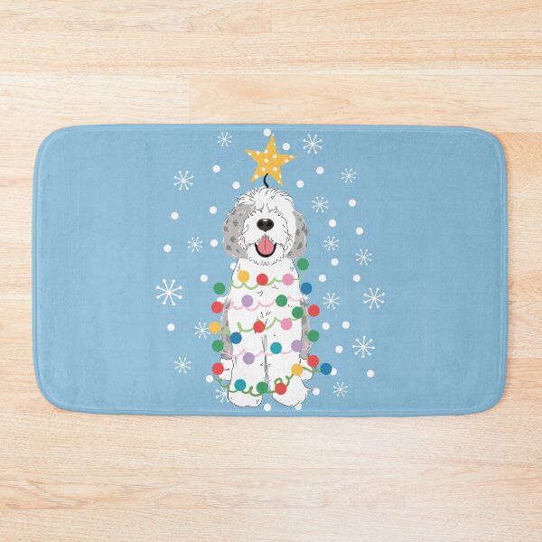 Item preview, Blue Merle Sheepadoodle Christmas Tree 4 designed and sold by Lulupainting.