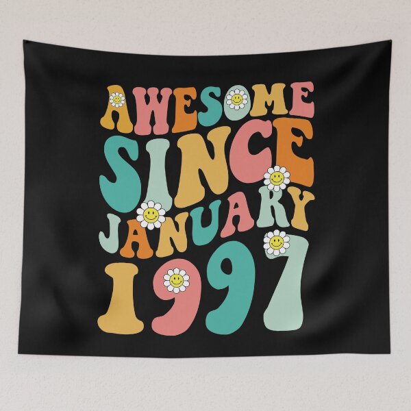 Item preview, Awesome Since January 1997 | Made In 1997 | Retro Groovy Birthday designed and sold by Christina-grich.