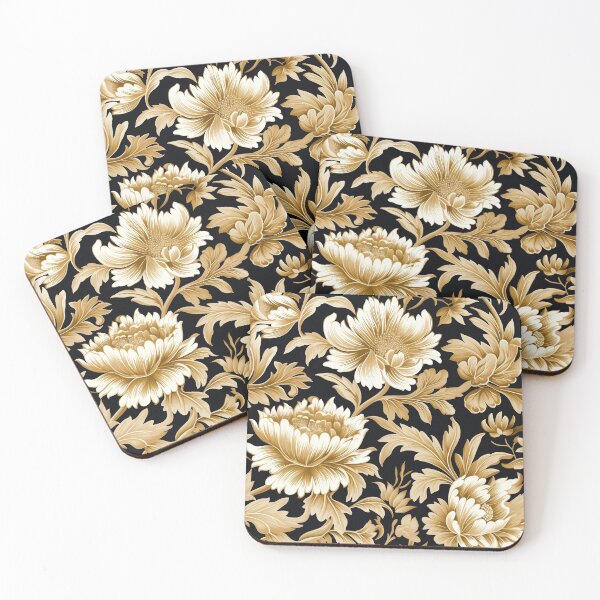 Item preview, "Gold Flowers" - 1950's American House Wallpaper - Classic designed and sold by Paul-05.