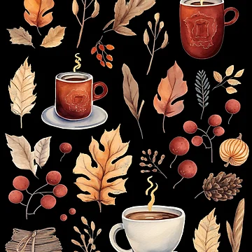 Artwork thumbnail, Autumn Pattern Fall Pattern by AnnaMDesign