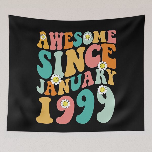 Item preview, Awesome Since January 1999 | Made In 1999 | Retro Groovy Birthday designed and sold by Christina-grich.