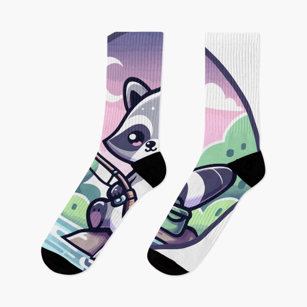 Item preview, Moonlit Fishing Raccoon Amidst Serene Lake designed and sold by OniumEth.