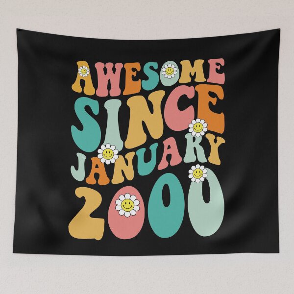 Item preview, Awesome Since January 2000 | Made In 2000 | Retro Groovy Birthday designed and sold by Christina-grich.