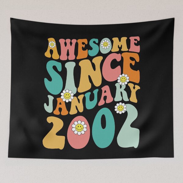 Item preview, Awesome Since January 2002 | Made In 2002 | Retro Groovy Birthday designed and sold by Christina-grich.